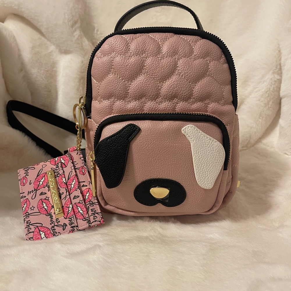 New with tags Betsy Johnson dog mini backpack with wallet